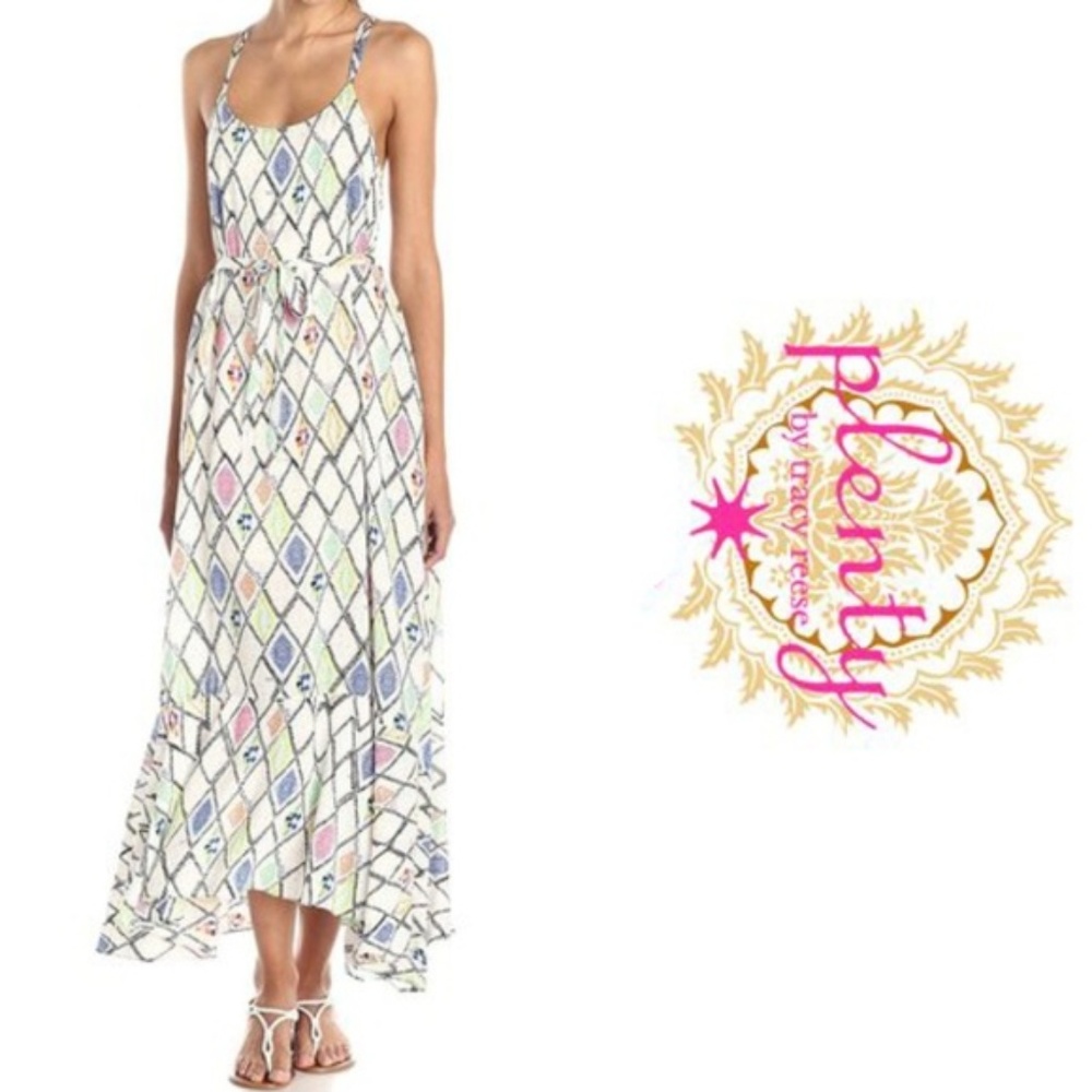 Tracy Reese Plenty Diamond Print Maxi Dress Medium